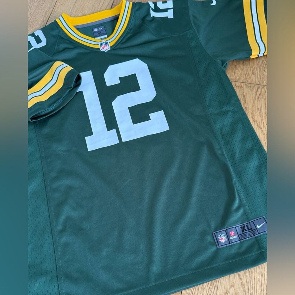 Nike NFL Aaron Rodgers #12 Packers Youth XL On Field Jersey Green Bay